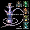 shisha de narguilé de gros verre avec LED